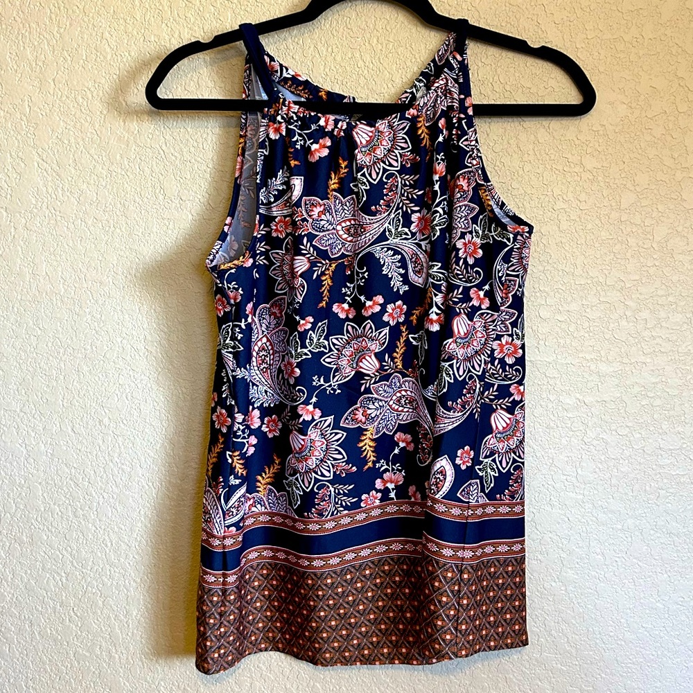 Adorable Paisley Patterned Tank with Back Bow Tie